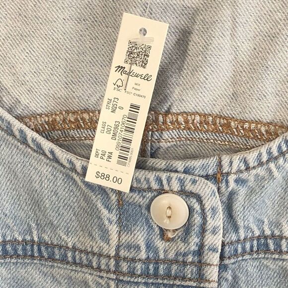 Madewell Top Sz 0 Denim Button Front Vest 100% Cotton Crop Tank Light Wash New* - Picture 4 of 13